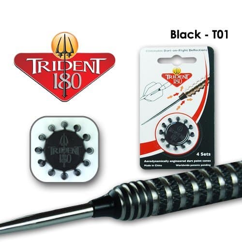 RED DRAGON Trident 180 Dart Point Cones - Silver Effect, Red, White or Black