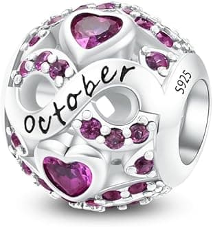 - Birthstone Charms for Bracelet 925 Sterling Silver Bead Charm Happy Birthday Charm Jewelry Gift for Women