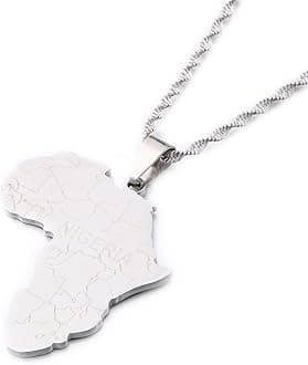 Africa Map With NIGERIA Pendant Necklaces Gold Color Jewelry For Women Men African Maps Jewellery