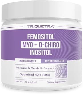 FemoSitol Inositol Powder | Myo-Inositol & D-Chiro Inositol Complex - Clinically Proven 40:1 Ratio (Vitamin B8) | Hormonal Balance & Healthy Ovarian Function Support (123 gram – 60 Servings)
