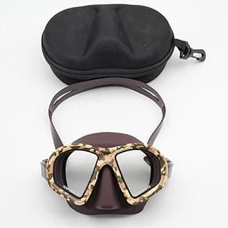 Professional Wet Low Volume Freediving Mask - Anti-Leak, Tempered Glass, Free Dive Mask - Diving, Freediving, Spearfishing - with Go-Pro Camera Mount and J-Type Snorkel