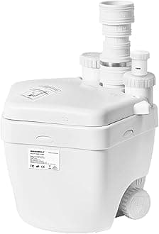 Upgraded 1 HP Utility Sink Pump with PCB Function Upflush to 36FT 2200GPH Under Sink Pump with 3 Water Inlets 1 Outlets Macerating Toilet System for Sink Shower Wash Bin Urinal Kitchen Basement