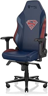 Secretlab Titan Evo Superman Gaming Chair - Ergonomic & Heavy Duty Computer Chair with 4D Armrests - Magnetic Head Pillow & Lumbar Support - Big and Tall 395 lbs - Blue/Red - Leatherette