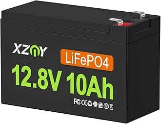 XZNY 12V 10Ah LiFePO4 Deep Cycle Battery, Rechargeable 12V Lithium Battery with 5000+ Cycles & Built-in 10A BMS, Lightweight Power for Ham Radio, Fish Finder, Ride-on Toy, Lighting, Solar, UPS
