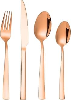 Silverware Set for 1, 4-Piece 18/10 Stainless Steel Flatware Set,Forged Cutlery Set Matte Finish for Home,Restaurant and Parties, Dishwasher Safe.
