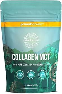 Primal Collagen by Primal Harvest - Powder Supplement with Types I & III Peptides to Help Improve Hair, Nails & Joints, for Men & Women,1 Pack: 30 Servings (30 Servings (1 Pack), MCT)