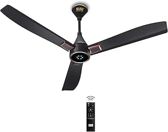 KUHL Arctis A8 1200 mm BLDC 65% Power Saving BLDC Ceiling Fan With Remote | BEE 5 Star Rated & ISI Marked | High Air Flow & LED Indicators | 5 Year Warranty on Motor | Matt Black