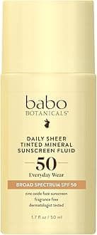 Daily Sheer Tinted Mineral Sunscreen Fluid SPF50 - Natural Zinc Oxide - Passion Fruit Oil - Golden-Hued Tint - Fragrance Free - Ultra-Lightweight - For Face - For all ages