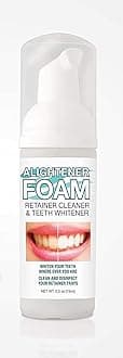 Alightener Foam - Whiten your teeth while wearing a mouth tray or a clear dental aligners [ Invisalign (TM) type retainer ] - Mouth Trays Included