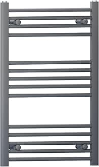 Myhomeware Anthracite Grey Heated Bathroom Towel Rail Radiator For Central Heating Elegant Designer In UK (450mm x 800mm (h))