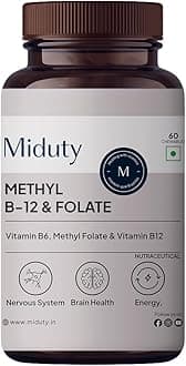 Vitamin B12 Folate – Active Methylcobalamin - Bioactive B-Complex with B6, B9, B12 – Triple Formula for Energy, Mood, Brain & Nerve Support – Fast Absorbing Chewable – 60 Veg Tablets