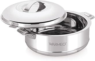 WARMEO Steam Insulated Stainless Steel Casseroles| Easy to Carry Hot Boxes for Kitchen | Hot Food, Easy to Store| Silver|20 Liter