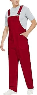 WORK IDEA Men's Bib Overalls Workwear Fashion Lightweight Jumpsuit with Pockets