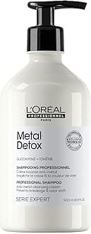 L’Oréal Professionnel Metal Detox Clarifying Shampoo, Prevent Breakage & Colour Fade from hard water, For Damaged Hair, Sulphate-Free & Vegan