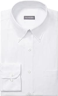 Men's Men's Pinpoint Regular Fit Solid Button Down Collar Dress Shirt Dress Shirt