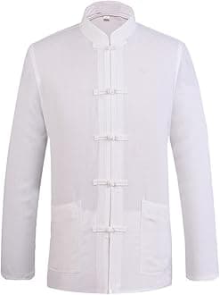 Chinese Tang Suit for Men Kung Fu Clothing Tops Martial Art Cotton Shirt