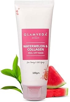 Glamveda Watermelon & Collagen Peel Firming & Anti Aging Off Mask For Women | Reduces Signs of ageing | Gives radiant glow | No Paraben, SLS | 100gm