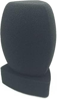 LINHUIPAD TV Microphone Windscreen, Handheld Mic Foam Windscreen, Noise Reduction, Black, Unidirectional, Auxiliary, Microphone