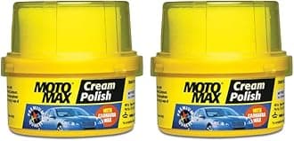 Motomax Cream Polish (60 gm),Pack of 2, with Carnuba Wax|Clean Polish Shine Cars, Bike, Motorcycle| Long term Protection from pollutant, rain water repellant |Shine painted, plastic and metal surfaces