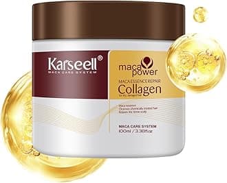 KarseellCollagen Hair Treatment Deep Repair Conditioning Argan Oil Collagen Hair Mask Essence for Dry Damaged Hair All Hair Types 3.38floz 100ml