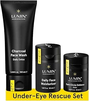 No Baggage Trio - A skincare kit, Includes: Charcoal Face Wash Daily Detox, Daily Face Moisturizer & Dark Circle Defense Balm, Ideal for fine lines & dark circles, Suitable for all skin types