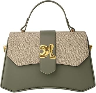 Designer Handbag with Gold Lock, Multiple Colours, Size 23.5x8x15 cm, Textured Pattern