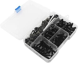 Motorcycle Nut Bolt Parts Kit (Black) - 177PCS - M6, M5 - Aluminium - Hexagon Bolts - Motorcycle Hardware Kit