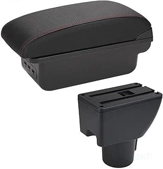 Car armrest for Hyundai for Getz Armrest for Hyundai for Getz Car Armrest Box Retrofit Parts Dedicated Center Storage Box Car Accessories(B1 Black RED 3USB)