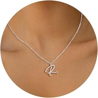 HSWYFCJY Initial Necklace for Women,14K Gold Dainty A-Z Letter Pendant with Heart Choker Necklace Jewelery Gifts,Personalized Cursive Cute Tiny Initial Pendant Necklace for Girls