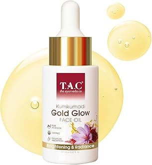 TAC - The Ayurveda Co. 100% Pure Kumkumadi Tailam Face Oil for Pigmentation, Saffron for Glowing & Radiant Skin, for Men & Women - 20Ml