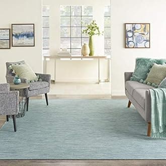 Nourison Home Positano Aqua 5' x 7' Area Rug - Easy Clean, Non Shedding, Bed Room, Living Room, Dining Room, Kitchen (5' x 7')
