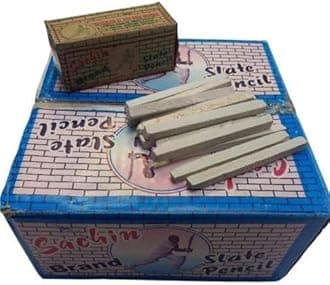 Bat Slate Pencils Box – 500 Slate Pencils (Approx. 3kg) | Suitable for Taking | Natural White Stone Writing Chalk | Dust-Free | Ideal for Kids, School, Art & Craft Use | Box Packaging May Vary