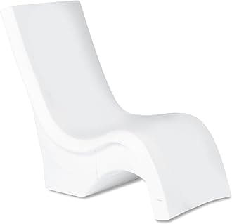 Step2 Vero Pool Chair, Fade-Resistant, Waterproof Patio Furniture for Sun Shelf, Use in Pools up to 15-Inches of Water, Weighted, 43"D x 23"W x 37"H, Resin, White