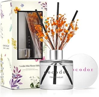 Cocod'or Mini Flower Home & Car Diffuser/Floral Bouquet/1.6oz/Fragrance Decor for Cars Cubicles and Small Rooms/Diffuser Oil Sticks Gift Set