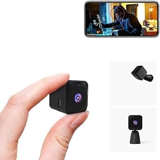 AOBOCAM Mini WiFi Camera 4K HD Security Camera - Wireless Indoor Camera with Night Vision 6H Battery Life/Motion Detection/Real-Time Video/Cloud&SD Storage for Home/Office/Store (Black 1)