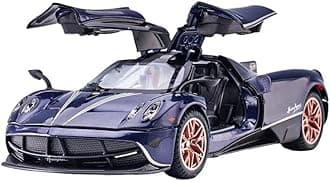 Alloy Diecast Metal Cars Model Collectible Pagani Huayra Dinastia 1:32 Pull Back Vehicle Toy for Kids Boys Girl Gift (Blue)