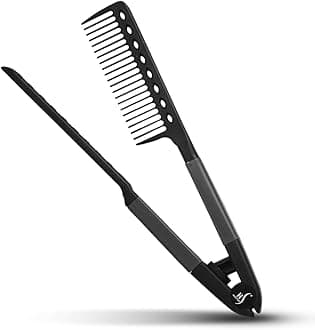 HerStyler Hair Comb For Straightening - Protects Hands - No More Knots - Styles Like A Pro - Versatile Hair Styling Comb - Travel Friendly (Black, Plastic, Dry Hair, 1 Count Pack of 1)