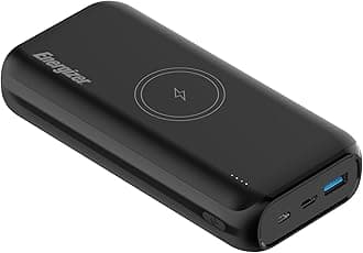 Energizer Wireless Portable Charger 20000mAh 15W Wireless and 20W USB-C PD 3.0 Fast Charging Power Bank for iPhone 16/15/14/13/12 Series, iPad, Samsung & Android Devices_QE20009PQ