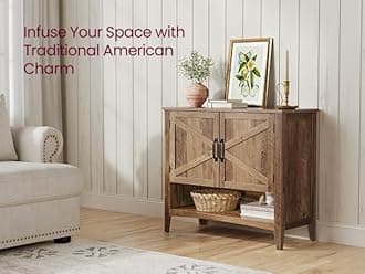 VASAGLE Shoe Cabinet, 3-Tier Shoe Storage Organizer, Shoe Shelf, Farmhouse Style, Freestanding Cabinet with Height-Adjustable Shelf, 13.8 x 31.5 x 27.6 Inches, Entryway, Honey Brown ULBC038B01