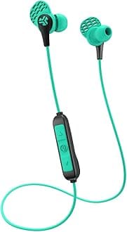JBuds Pro Bluetooth Wireless Earbuds with Titanium 10mm Drivers and Noise Isolation, Includes Custom Fit Gel Tips and Cush Fins, Teal