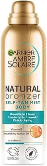Ambre Solaire Natural Bronzer Quick Drying Body Self Tan Mist, Medium, Intense & Streak Free Fake Tan, Lasts Up to 1 week, Approved by Curelty Free International, Vegan Formula, 150ml