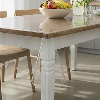 STITCHNEST PVC Transparent 10 Seater Dining Table Cover without Lace, (60x108 Inches)
