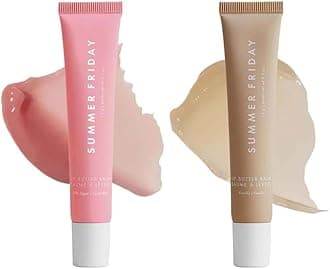 Summer Lip Balm Gloss Lip Oil Tinted Lip Balm Lip Mask Butter Conditioning Instant Brightened Moisture Dry Lips Hydration Sheer Tinted Soothing Pink Lip Care Shine Vanilla (2PC-A+D)