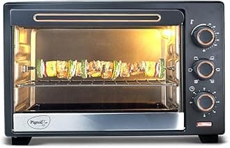 Pigeon Oven Toaster Grill (12383) 20 Liters OTG with Rotisserie, Oven Toaster and Grill for Grilling and Baking Cakes (Grey), Standard