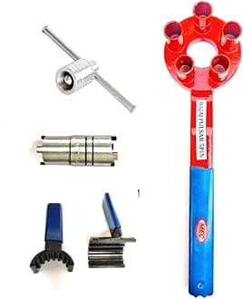 MEC® 4Pieces Repairing Tool Set Bajaj Pulsar Motorbike Made on CNC Machine -Magnet/Flywheel Puller, Clutch Nut Spanner,Timing Grary Set,5Pin Clutch Holder with Rubber Grip Handle