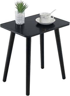 Apicizon Small End Table, Accent Wooden Side Table, Modern Nightstand Bedside Table for Bedroom, Living Room, Small Spaces, Nursery, Easy Assembly, Black