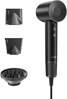 Laifen Hair Dryer, High Speed 200M Ionic Blow Dryer with 110, 000 RPM Brushless Motor for Fast Drying, Low Noise, Hairdryer with Magnetic Nozzle