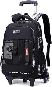 Cat Face 2Pcs Kids Rolling Backpack for Elementary School Carry on Preschool School Bag Bookbag with Wheels for Boys Girls