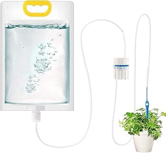 HASTHIP® Drip Irrigation Kit for Garden Home Office with 3500ml Water Bag and Slow Release Control Valve Switch, Adjustable Self-Watering Devices for Pots Plant