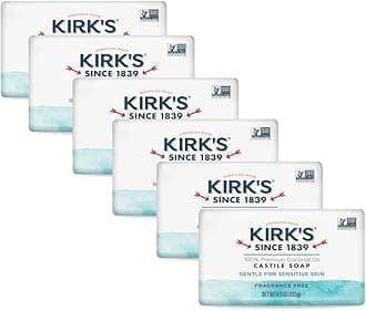 Kirk's Castile: Coco Castile Bar Soap, Fragrance Free 4 oz (6 pack)